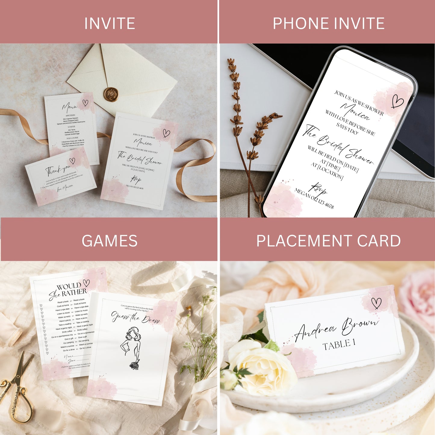 Bridal Shower Bundle - Pink