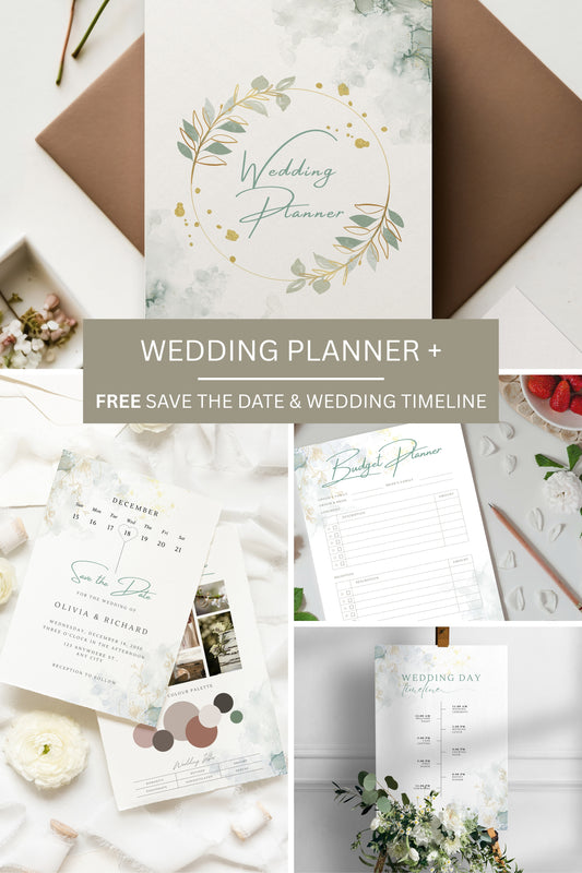 Wedding Planner + FREE Save the Date & Wedding Day Timeline Print