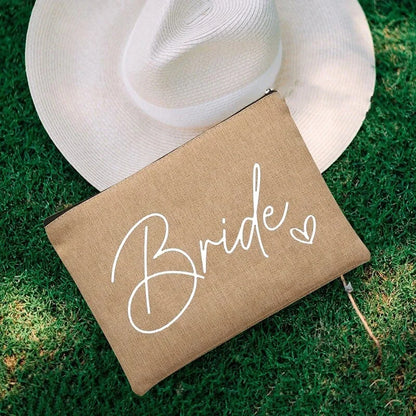 Team Bride Printed Canvas Makeup Bag