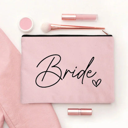 Team Bride Printed Canvas Makeup Bag