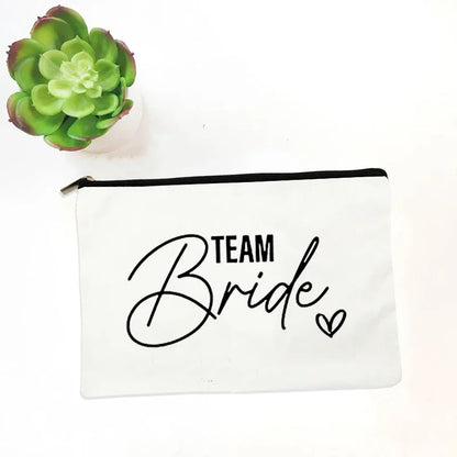 Team Bride Printed Canvas Makeup Bag