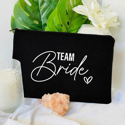 Team Bride Printed Canvas Makeup Bag