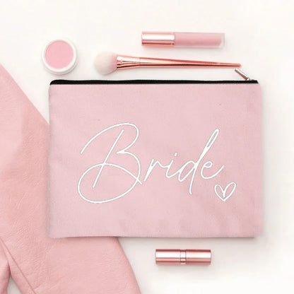 Team Bride Printed Canvas Makeup Bag