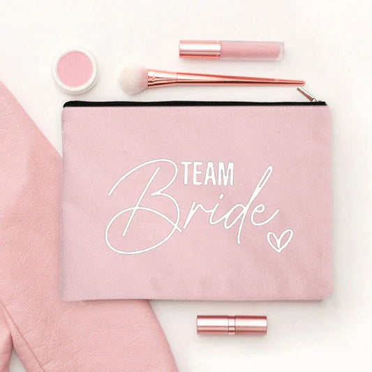 Team Bride Printed Canvas Makeup Bag
