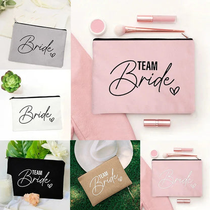 Team Bride Printed Canvas Makeup Bag
