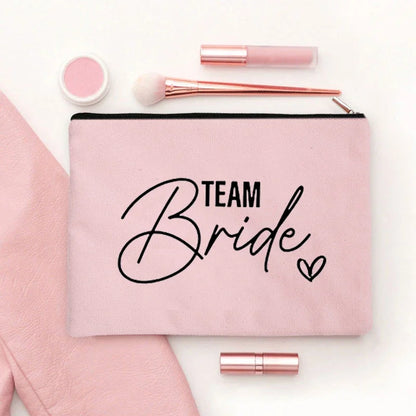 Team Bride Printed Canvas Makeup Bag