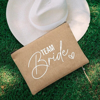 Team Bride Printed Canvas Makeup Bag