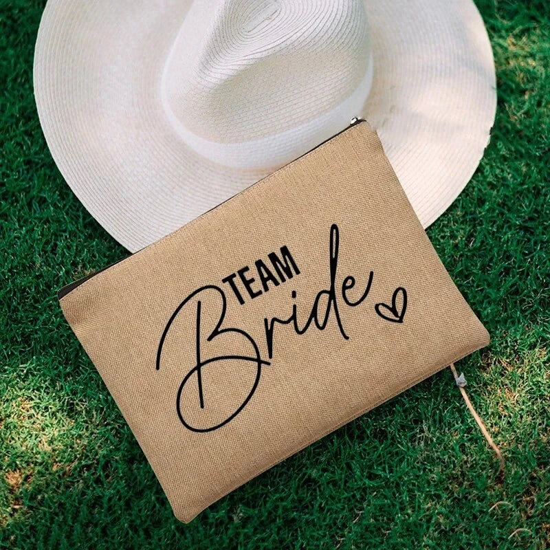 Team Bride Printed Canvas Makeup Bag