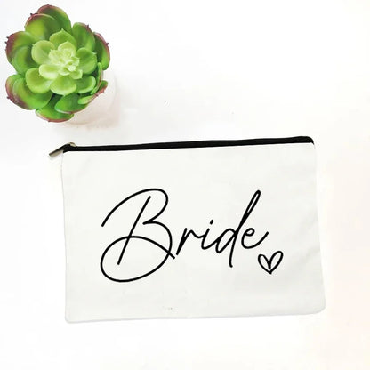Team Bride Printed Canvas Makeup Bag